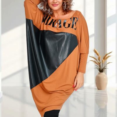 Nefertiti  Mirage Bőrbetétes Tunika/  Barna